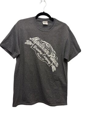 Madison River Brewing Company T Shirt Men's Medium Gray Brewery Beer Belgrade MT